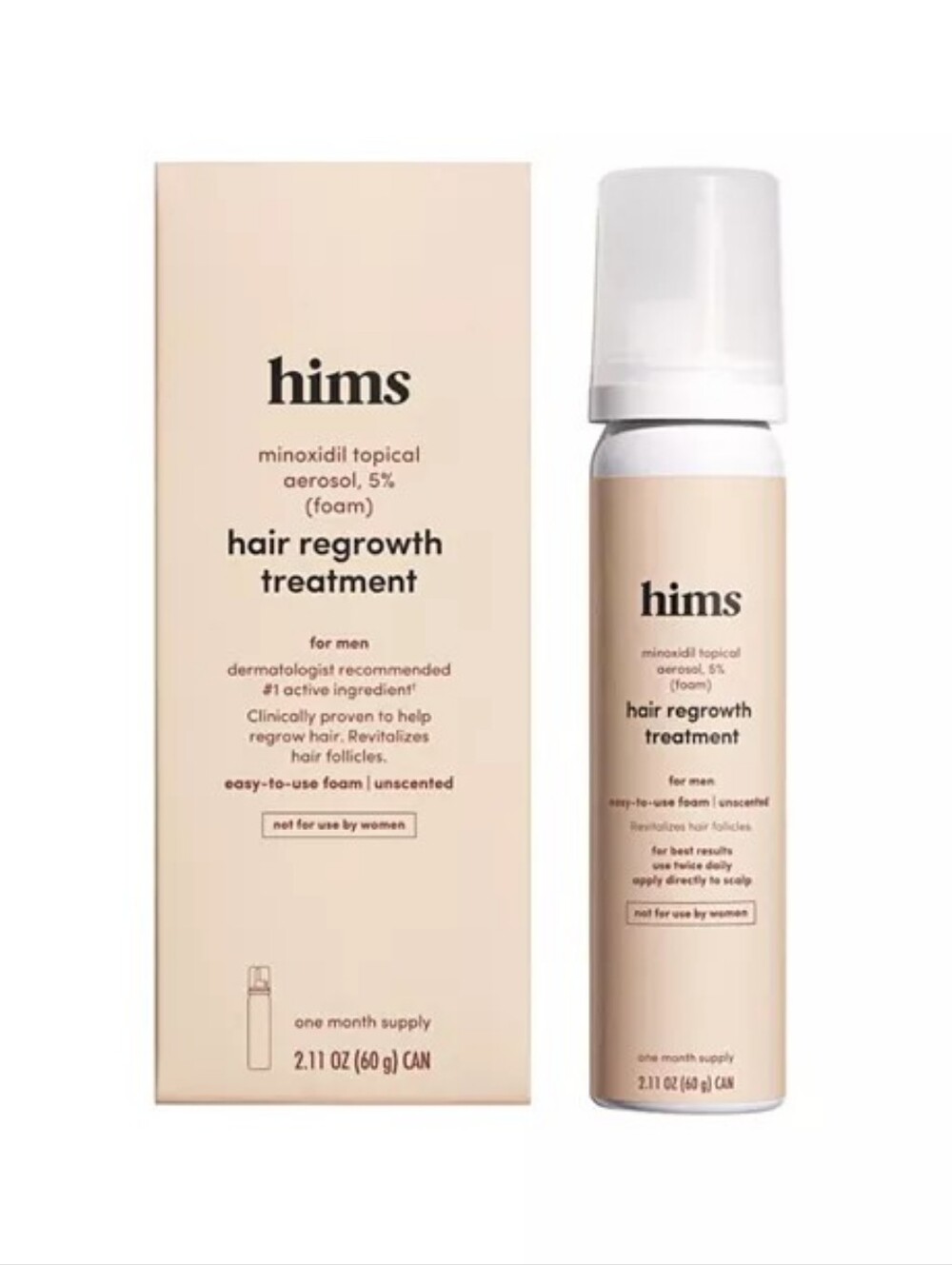 Hims Minoxidil 5% Foam Hair Regrowth Treatment Men Unscented NIB 2.11 oz
